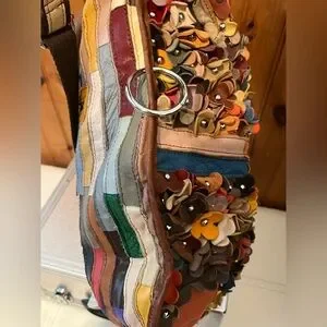 Vintage | Bags | Vintage Leather Multicolor Floral And  display picture 2